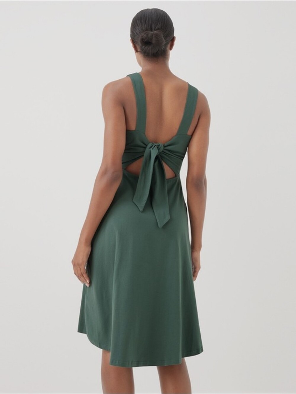 Pact Tie Back Dress Midi Length Organic Cotton Great For Travel